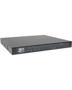 Tripp Lite Cat5 KVM Switch Over IP 32-Port w/Virtual Media 2 Users 1URM TAA - 32 Computer(s) - 1 Local User(s) - 1 Remote User(s) - 1920 x 1200 - 35 x Network (RJ-45) - 6 x USB - 1 x DVI1 x VGA - Rack-mountable, Desktop - 1U - TAA Compliant