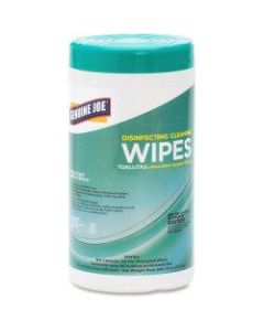 Genuine Joe Fresh Scent Disinfecting Cleaning Wipes - Wipe - Fresh Scent - 6in Width x 8in Length - 80 / Canister - 12 / Carton - White