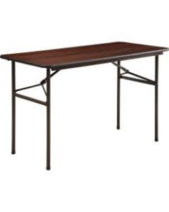 Lorell Laminate Economy Folding Table, 2ftW, Mahogany