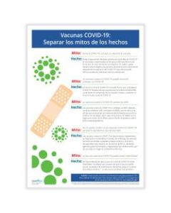 ComplyRight COVID-19 Vaccine Poster, Myths vs. Facts, Spanish, 10in x 14in