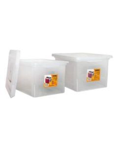 Lorell Storage File Boxes With Lift-Off Lids, Letter/Legal Size, 18in x 14 1/4in x 11in, Clear, Case Of 2