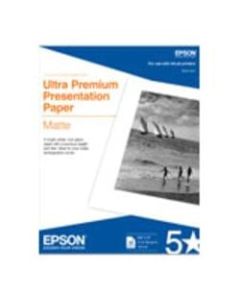 Epson Matte Paper, 17in x 22in, 103 (U.S.) Brightness, White, Pack Of 50 Sheets