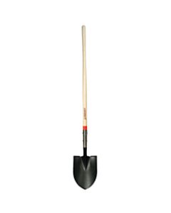 Round Point Shovel, 12 in L x 8.75 in W Blade, #2, 48 in L North American Hardwood Straight Handle