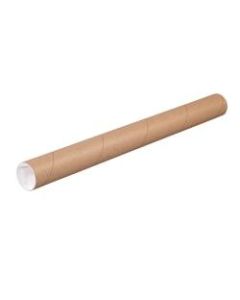 Office Depot Brand Kraft Mailing Tubes With Plastic Endcaps, 1 1/2in x 6in, Pack Of 50