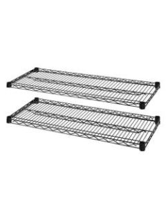 Lorell Industrial Wire Shelving Extra Shelves, 48inW x 24inD, Black, Set Of 2