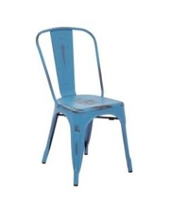 Office Star Bristow Armless Chairs, Antique Royal Blue, Set Of 2 Chairs