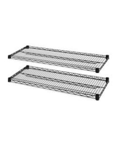 Lorell 4-Tier Wire Rack With Shelves, Extra Shelves, Black, Carton Of 2