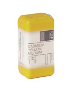 R & F Handmade Paints Encaustic Paint Cakes, 40 mL, Cadmium Yellow Medium, Pack Of 2