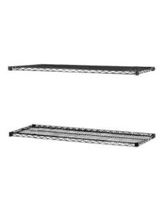 Lorell Industrial Wire Shelving Extra Shelves, 36inW x 18inD, Black, Set Of 2