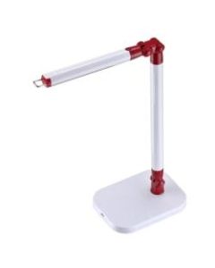 Black & Decker PureOptics Exalt Flash Detachable-Head LED Clamp-On Desk Lamp, Adjustable, 19in, Red/White
