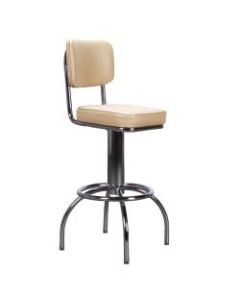 Linon Rowlins Metal Bar Stool, Beige/Silver
