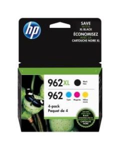 HP 962XL Black and 962 Tricolor Original Ink Cartridges Pack Of 4, 3JB34AN