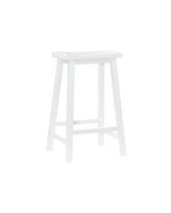 Powell Home Fashions Saddle Bar Stool, White