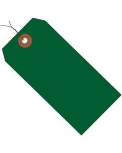Office Depot Brand Prewired Plastic Shipping Tags, 4 3/4in x 2 3/8in, Green, Case Of 100