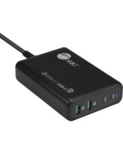 SIIG 100W Dual USB-C PD 3.0 PPS Charger with QC 3.0 Combo Power Charger - Powerfull 4-Port high-power charger with two USB-C PD 3.0 PPS and two USB Type-A Quick Charge 3.0 fast charging ports