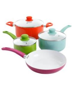 Gibson Home 7-Piece Aluminum Cookware Set, Multicolor
