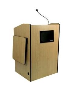 AmpliVox SW3235 -Wireless Multimedia Presentation Podium - 45in Height x 30in Width x 25in Depth - Oak