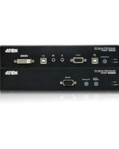 ATEN Long Distance DVI Optical KVM Extender-TAA Compliant - 1 Computer(s) - 1 Local User(s) - 1 Remote User(s) - 65616.80 ft Range - WUXGA - 1920 x 1200 Maximum Video Resolution - 8 x USB - 3 x DVI - Rack-mountable