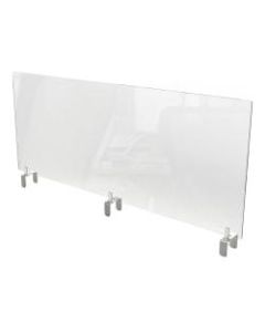 Ghent Partition Extender, Attached Clamp, 24inH x 48inW x 3-7/8inD, Clear