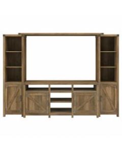 Kathy Ireland Home by Bush Furniture Cottage Grove 65inW Farmhouse TV Stand with Shelves, Reclaimed Pine, Standard Delivery