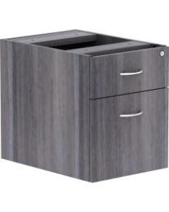 Lorell Essentials 22inD Vertical 2-Drawer Pedestal File Cabinet, Weathered Charcoal