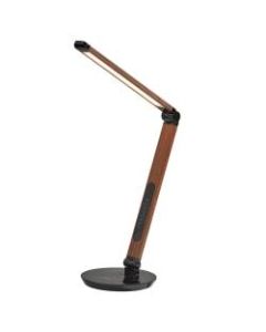 Adesso Simplee Rodney LED AdessoCharge Desk Lamp, 26-1/2inH, Walnut Shade/Glossy Black Base