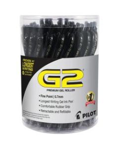 Pilot G2 Retractable Gel Ink Pens, Fine Point, 0.7 mm, Black Barrel, Black Ink, Pack Of 36 Pens