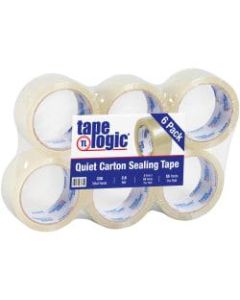 Tape Logic Quiet Carton-Sealing Tape, 2in x 55 Yd., Clear, Pack Of 6 Rolls