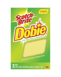 Scotch-Brite Dobie All-purpose Cleaning Pads - 0.5in Height x 2.6in Width x 4.3in Depth - 24/Carton - Polyurethane - Yellow