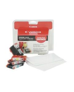 Canon BCI-3e/BCI-6 ChromaLife 100 Black/Color Ink Cartridges 50-Sheet Paper Value Pack (4479A292), Pack Of 4 Cartridges