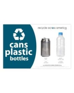 Recycle Across America Cans And Plastics Standardized Recycling Labels, CP-5585, 5 1/2in x 8 1/2in, Dark Teal