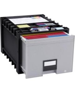 Storex Heavy-Duty Archive Drawer, 50% Recycled, Black/Gray