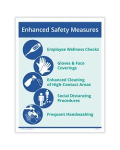 ComplyRight Corona Virus And Health Safety Posters, Enhanced Safety Measures, English, 10in x 14in, Set Of 3 Posters