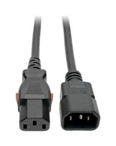 Tripp Lite Power Extension Cord Cable C14 to Locking C13 M/F 18 AWG 10A 1ft - For Computer, Server, Printer, Monitor, PDU, UPS, PC - 250 V AC Voltage Rating - 10 A Current Rating - Black