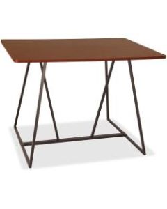 Safco Oasis Standing-Height Teaming Table - High Pressure Laminate (HPL), Cherry Top - 60in Table Top Width x 48in Table Top Depth - 42in Height - Assembly Required