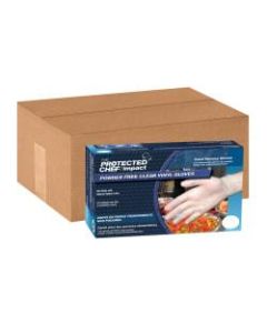 Protected Chef General Purpose Powder-Free Vinyl Gloves, Small, Clear, 100 Per Box, Case Of 10 Boxes
