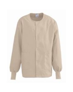 Medline ComfortEase Unisex Warm-Up Scrub Jacket, 3X, Khaki
