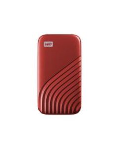 WD My Passport SSD WDBAGF0010BRD - Solid state drive - encrypted - 1 TB - external (portable) - USB 3.2 Gen 2 (USB-C connector) - 256-bit AES - red