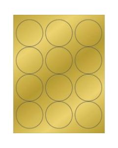 Office Depot Brand Foil Circle Laser Labels, LL217GD, 2 1/2in, Gold, Case Of 1,200