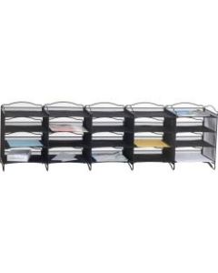 Safco Onyx Mail Sorter - 500 x Sheet - 20 Compartment(s) - Compartment Size 3.75in x 11in x 12.50in - Sturdy - Black - 1 Each