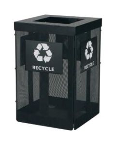 Safco Onyx Waste Receptacle - Overlapping Lid - 36 gal Capacity - Durable, Powder Coated - 29.8in Height x 19.5in Width x 19.5in Depth - Steel - Black - 1 Each