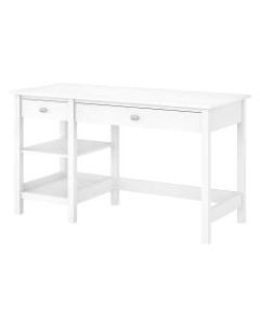 Bush Furniture Broadview Computer Desk With Open Storage, Pure White, Standard Delivery