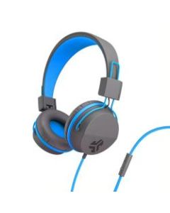 JLab Audio Kids JBuddies Studio Over-The-Ear Headphones, Gray/Blue, JKSTUDIO GRYBLU BX