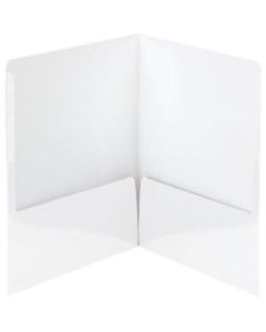Smead High-Gloss 2-Pocket Folders, Letter Size, White, Box Of 25 Folders
