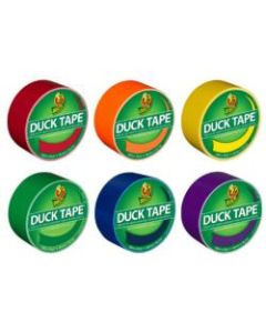 Duck Brand Color Duct Tape Rolls, 1-15/16in x 115 Yd, Rainbow Combo, Pack Of 6 Rolls