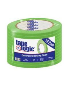 Tape Logic Color Masking Tape, 3in Core, 0.25in x 180ft, Light Green, Case Of 12