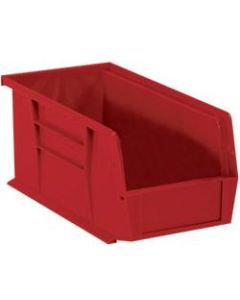 Office Depot Brand Plastic Stack & Hang Bin Boxes, Small Size, 10 7/8in x 5 1/2in x 5in, Red, Pack Of 12