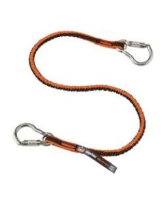 Ergodyne Squids 3111F(X) Tool Lanyards With Dual Stainless Carabiners, 15 Lb, 48in, Orange/Gray, Pack Of 6 Lanyards