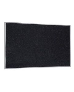 Ghent Recycled Rubber Bulletin Board, 4 1/24in x 12 1/24in, Aluminum Frame With Confetti Silver Finish