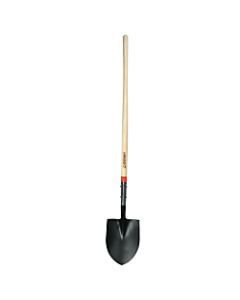 Round Point Shovel, 12 in L x 8.875 in W Blade, #2, 48 in L North American Hardwood Straight Handle